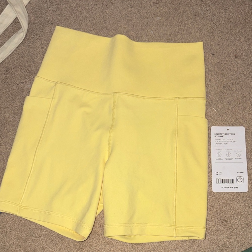 Athleta Yellow Bike Shorts